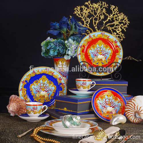 30 Pieces Luxury Fine Bone China ceramic dinnerware                
                                    Quality Assured